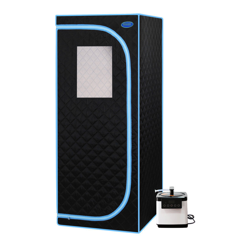 Portable Unit - 60 Steam Time 12.5 Inch Carton Width Blue Full Body Detox 105C Temperature Protection 14.25 Height Black Binding