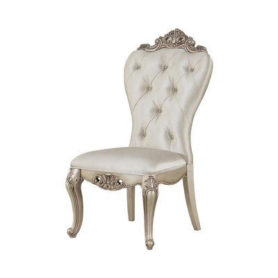 Chaise d'appoint l 22,4 po (ensemble de 2), tissu crème et ivoire doré