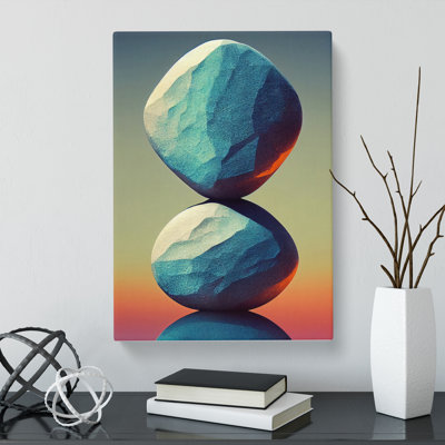 CAN-V0523-1794X Pebbles Zen Stones Stacked Vol.2 - Wrapped Canvas Print