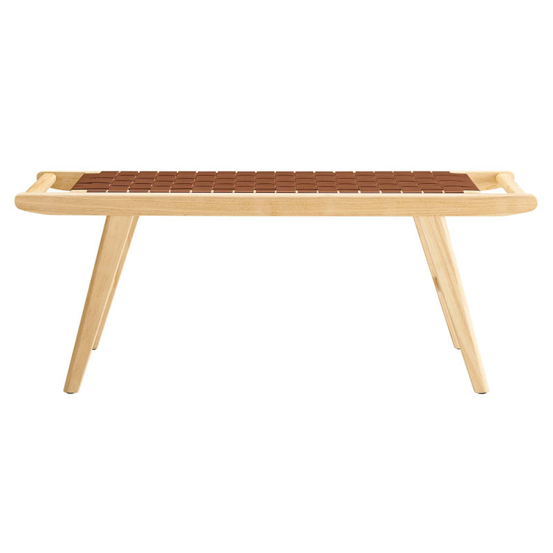 Banc en similicuir 47 po Saoirse, Brun, Naturel