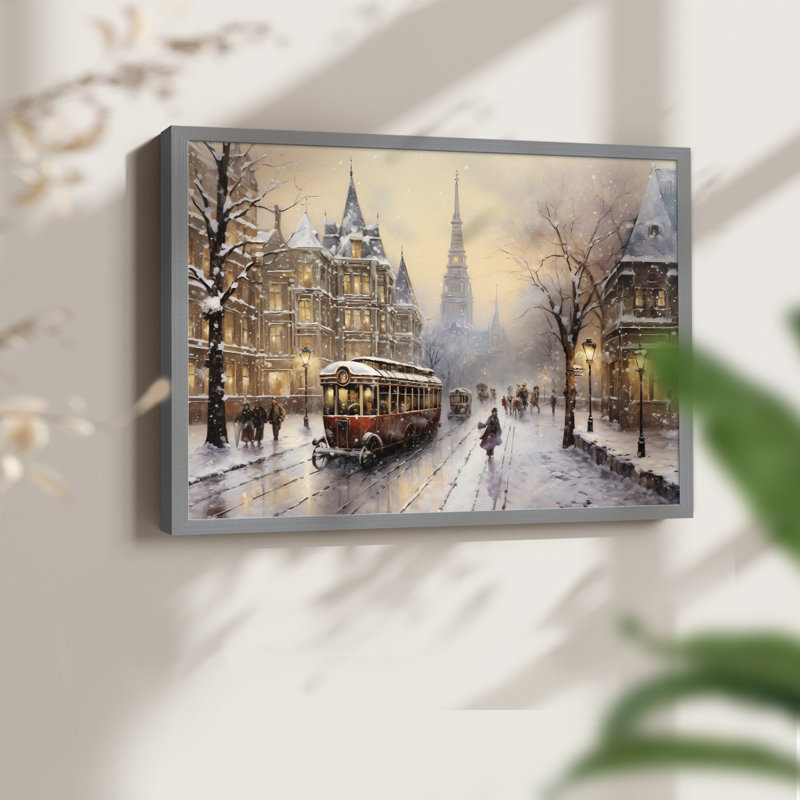 Chirstmas Art-CCCXVIII -Framed Print - Restickable, H 8 po x l 10 po, Gris