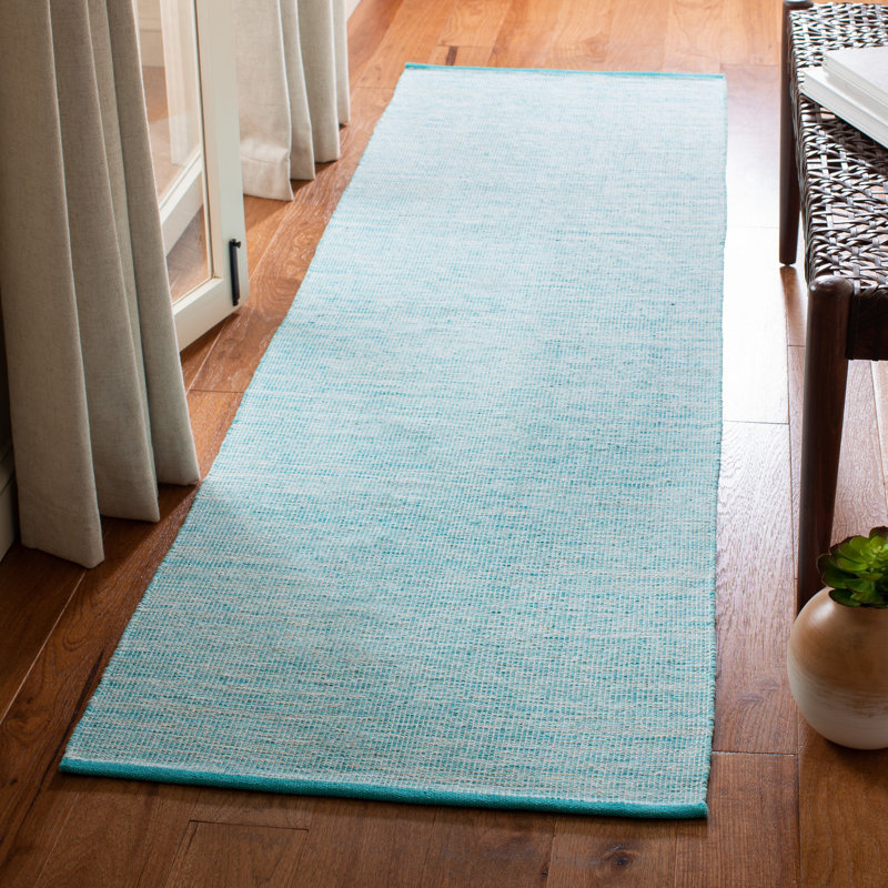 Leonardo Flat Weave Cotton Solid Color Rug, Runner 2'3" x 8'