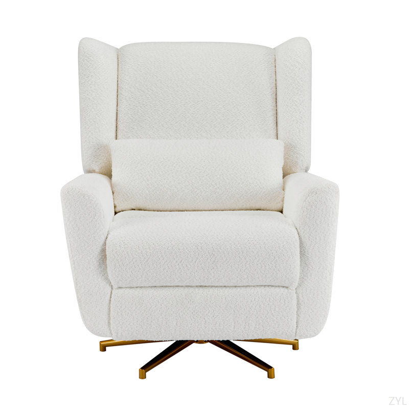 Fauteuil inclinable électrique pivotant, pivotant à 360 ° avec base 5 étoiles, Blanc