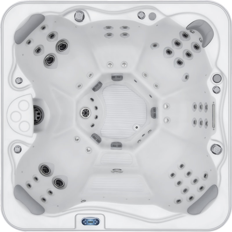 Destination 6-Person Grey and White Rectangle Hot Tub with 59 Jets