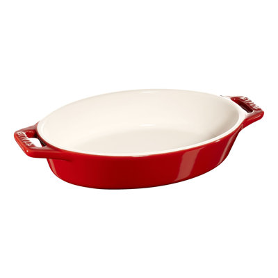 Staub Ceramique Ceramic Oval Oven Dish, Cherry, 0.4 L