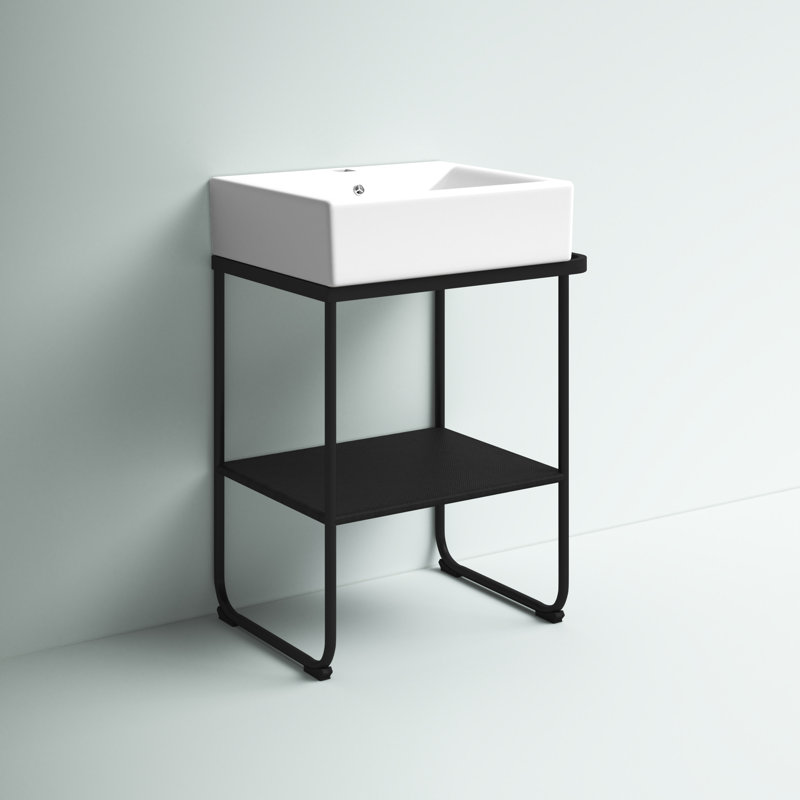 Ensemble de meuble-lavabo simple 25,5 po Tyshianna, Noir