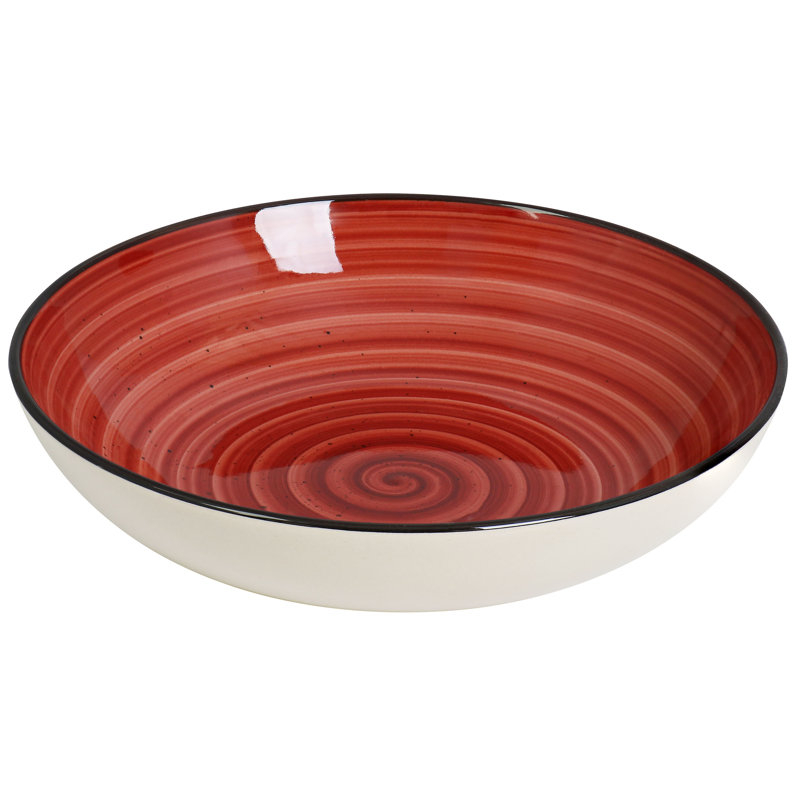24 Piece Stoneware Dinnerware Set - Service for 6, Red