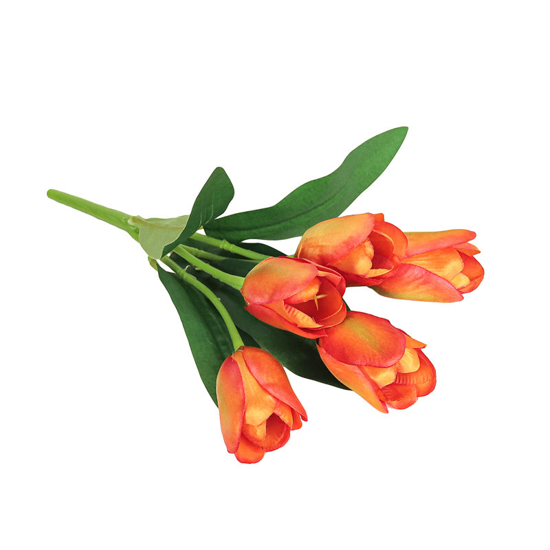 Bouquet de tiges de tulipes artificielles, Orange