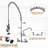 Commercial Triple Handle Wall Mount 36. Pull Down Sprayer Kitchen Faucet