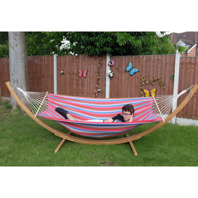 Beach Huts Spreader Bar Hammock Size L With Wooden Stand
