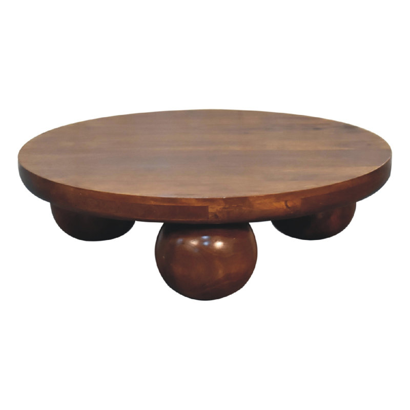 Santibanez Solid Wood Three Leg Coffee Table