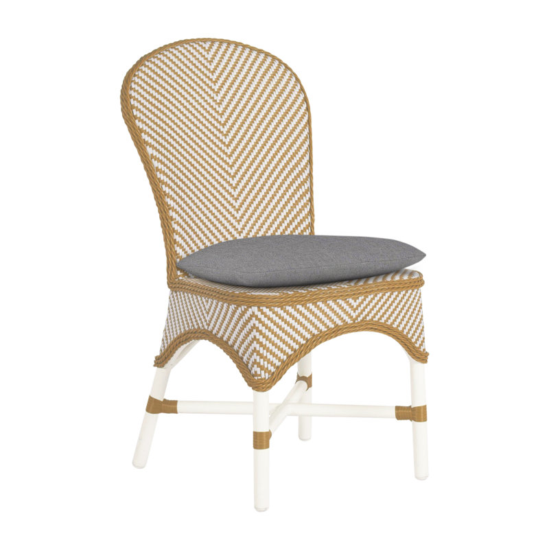 Chaise d'appoint d'extérieur Savoy N-Dura, Craie / blanc / naturel, Pas de soudure, Brume Verona