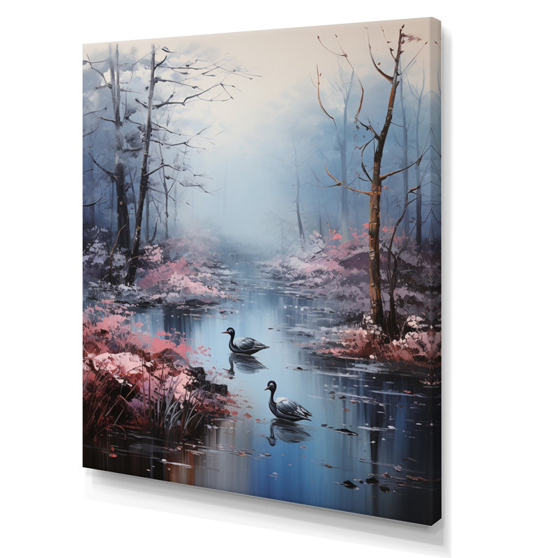 Auva, Allemagne, brume matinale, forêt, H 44 po x l 34 po x P 1,5 po, Toile tendue