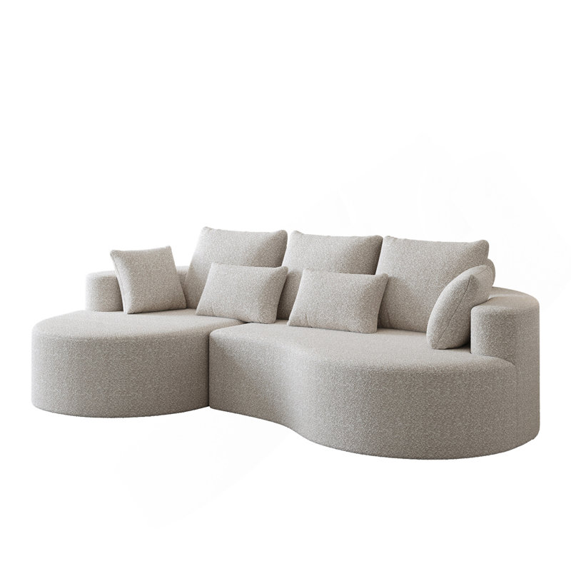 Canapé modulaire surdimensionné rembourré Modern, Orienté à gauche (vu de face), Beige