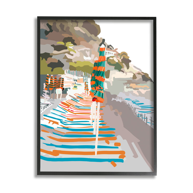 «Beach Holiday Coast» par Amelia Noyes, Giclée encadrée noir minuit, H 14 po x l 11 po x P 1,5 po