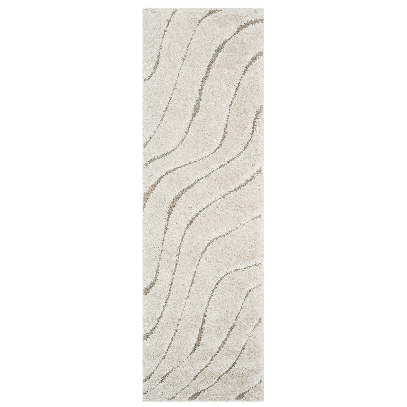 Tapis crème / beige Ashal, Tapis de couloir 2 pi 3 po x 9 pi