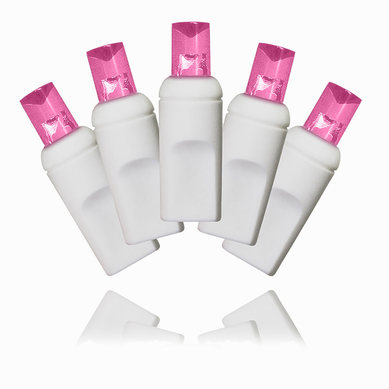 Lumières en fil blanc de 4 po, Rose