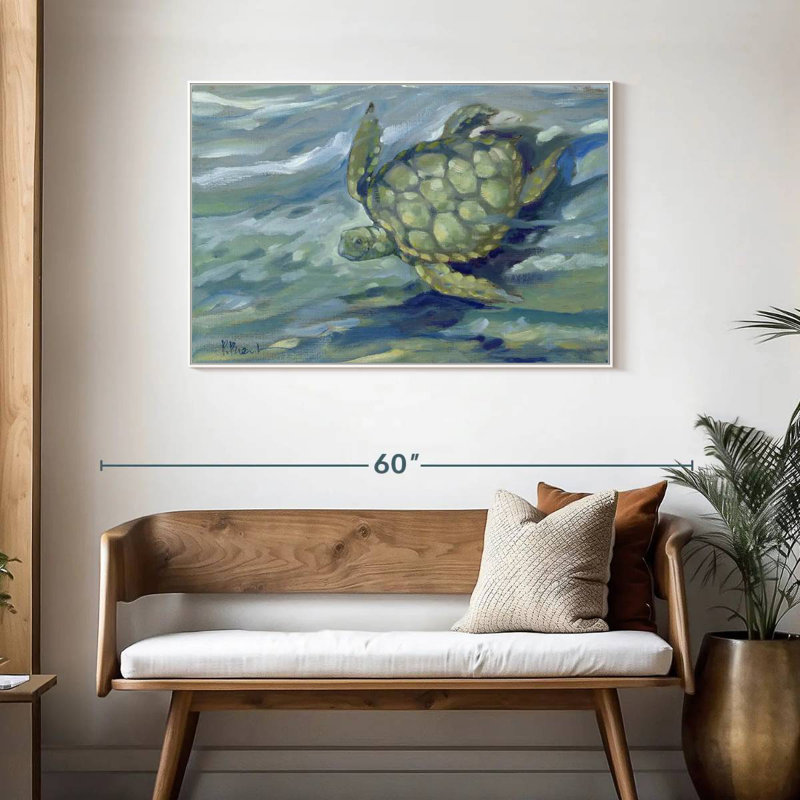 Tortue de mer East Point, Cadre flottant blanc, 43 po x 29 po
