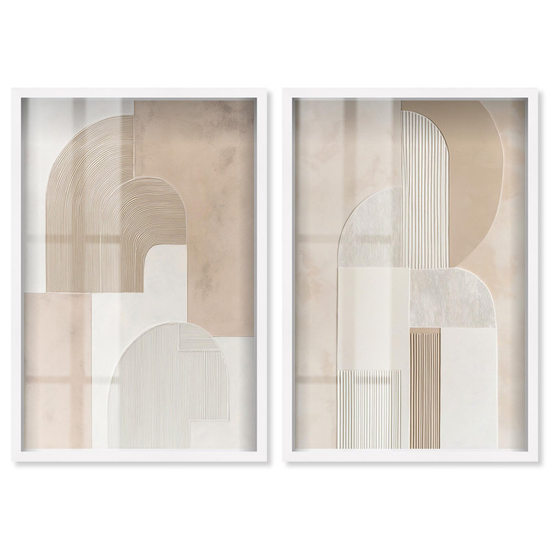 Ensemble de 2 panneaux dorés Golden Luxe , H 55 po x l 37 po, Blanc