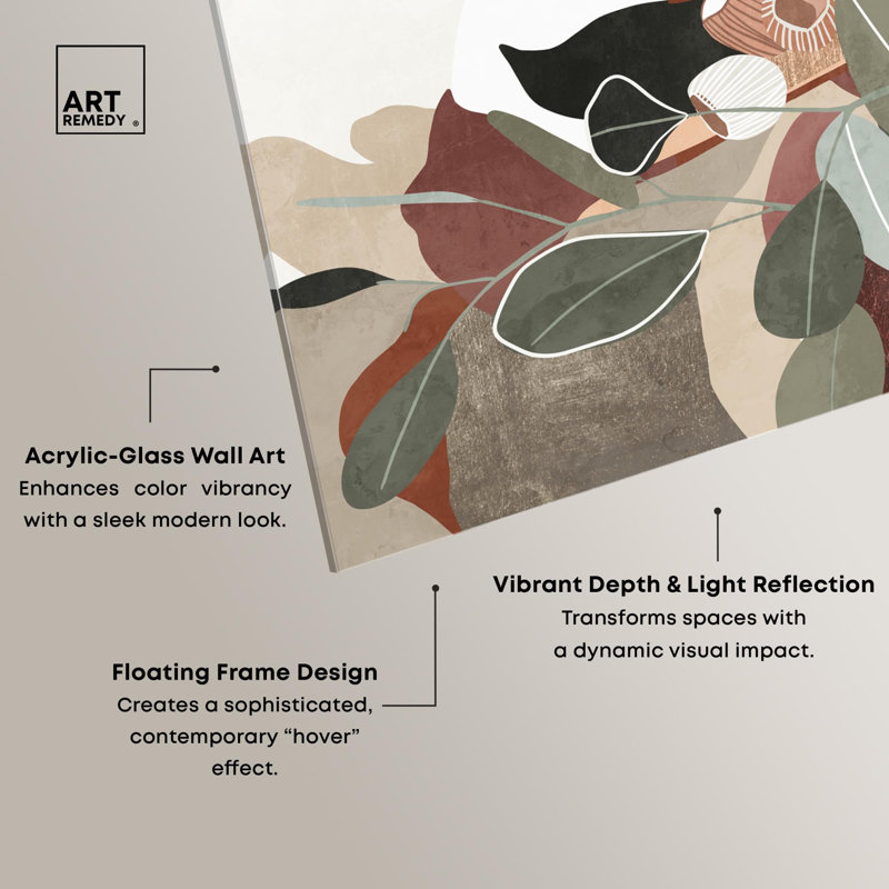 «Neutral Leaves Palm Leaf», reproduction d'art sur toile par Art Remedy, H 40 po x l 40 po