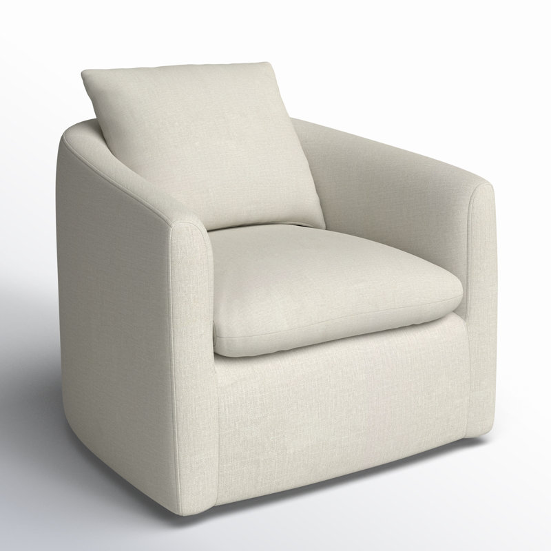 Fauteuil demi-tonneau pivotant rembourré Menta, Lin Performance Effie