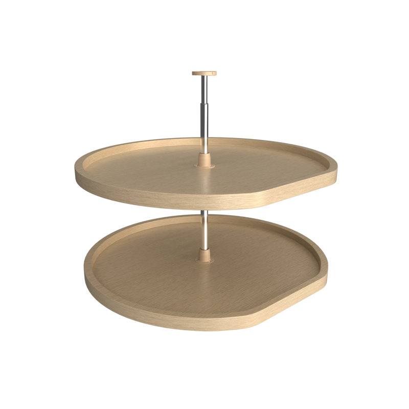 Plateau tournant en bois à 2 tablettes Rev-A-Shelf, H 31 po x l 32 po x P 29,75 po, Satin, 29.75