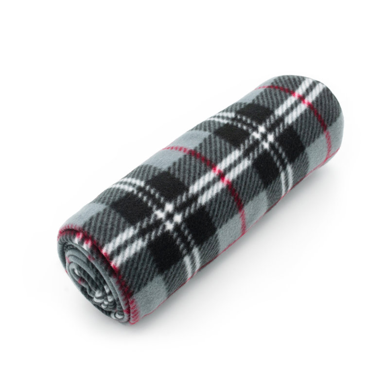 Blaris Soft Plush Classic Check Blanket Throw, Grey