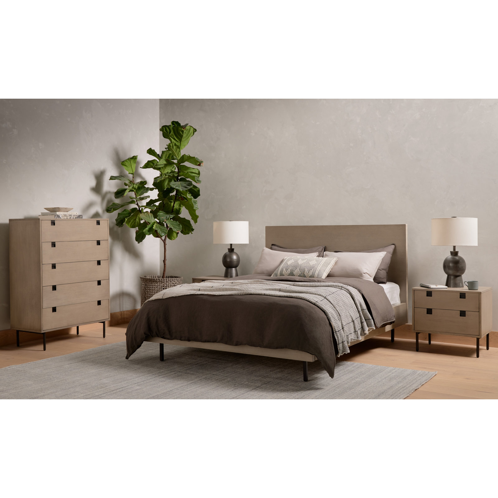 2-Drawer Acacia Nightstand