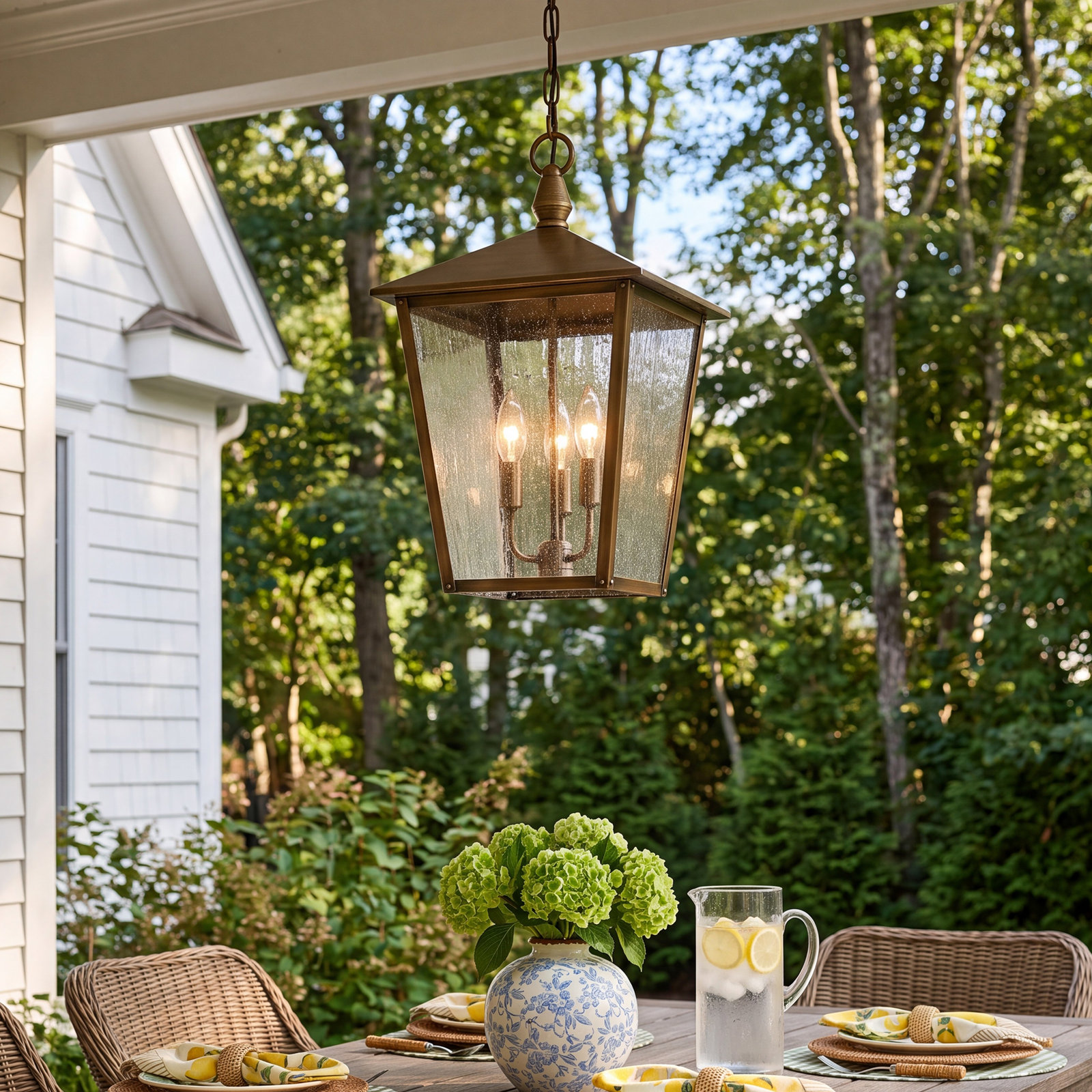 Huntersfield Outdoor Hanging Lantern, Burnished Bronze
