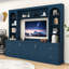 Meuble audio-vidéo en bois avec tiroirs de rangement, tablettes et armoire-52248390