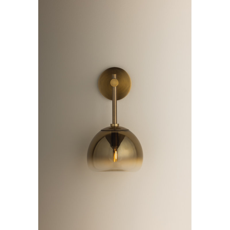 Troy Lighting August 7.75 inch wide 1 Light Wall Sconce in Patina Brass