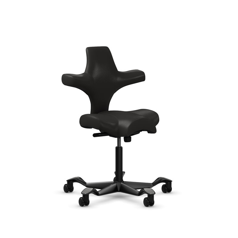 HÅG Capisco Adjustable Sit-to-Stand Height Chair, Black, Sit-to-Stand, Black Onyx 