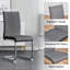 Ensemble de table de salle à manger 5 pièces Modern Modern, table de cuisine minimaliste avec 4 chaises en porte-à-faux en similicuir gris-1215875303-1215875299
