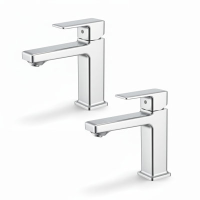Modern Single Handle Single Hole Bathroom Faucet(Set of 2)