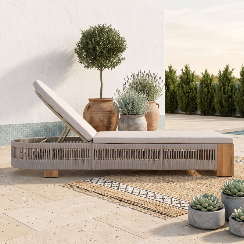 Chaise longue d'extérieur simple avec dossier réglable