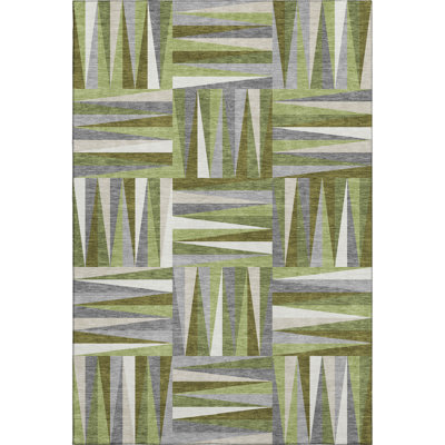 Premium Machine Washable Collett AMF1012 Squares Rug
