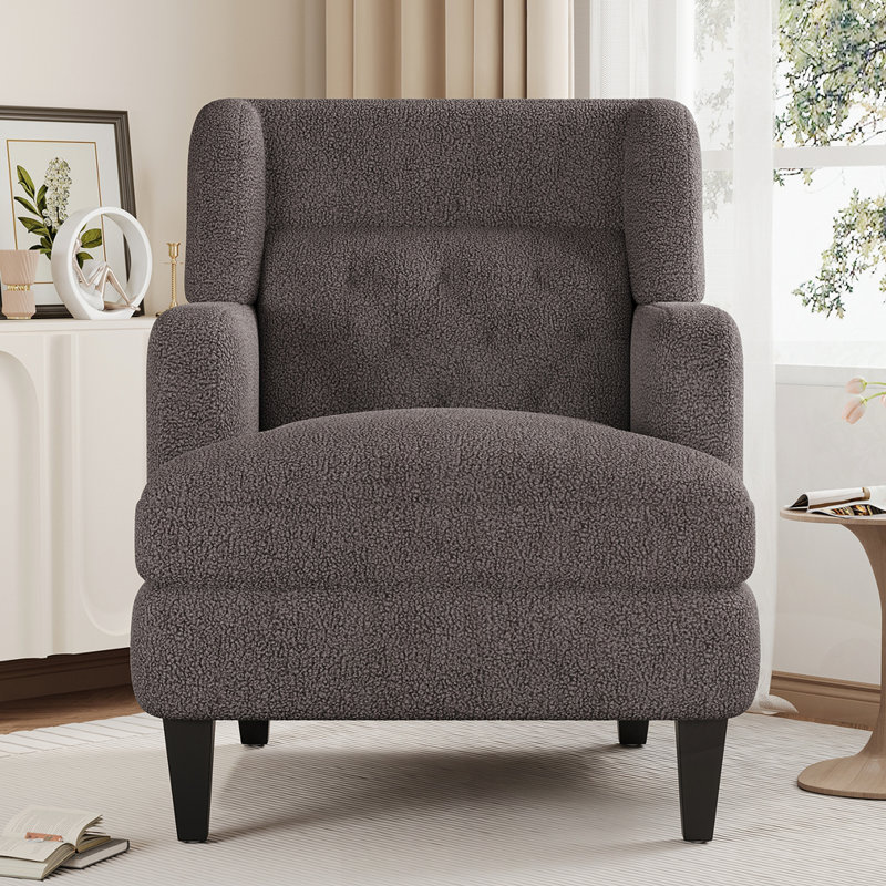 Chaise d'appoint rembourrée et rembourrée, Brun