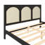 Lit plateforme en bois avec tête et pied de lit en rotin-2032502411-2032502405