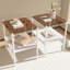 Table de bout en verre trempé brun avec espace pratique et pieds en fer stables, pour la surface de vie, 2 tables rectangulaires l 19,1 po, dessus, pièce de luxe