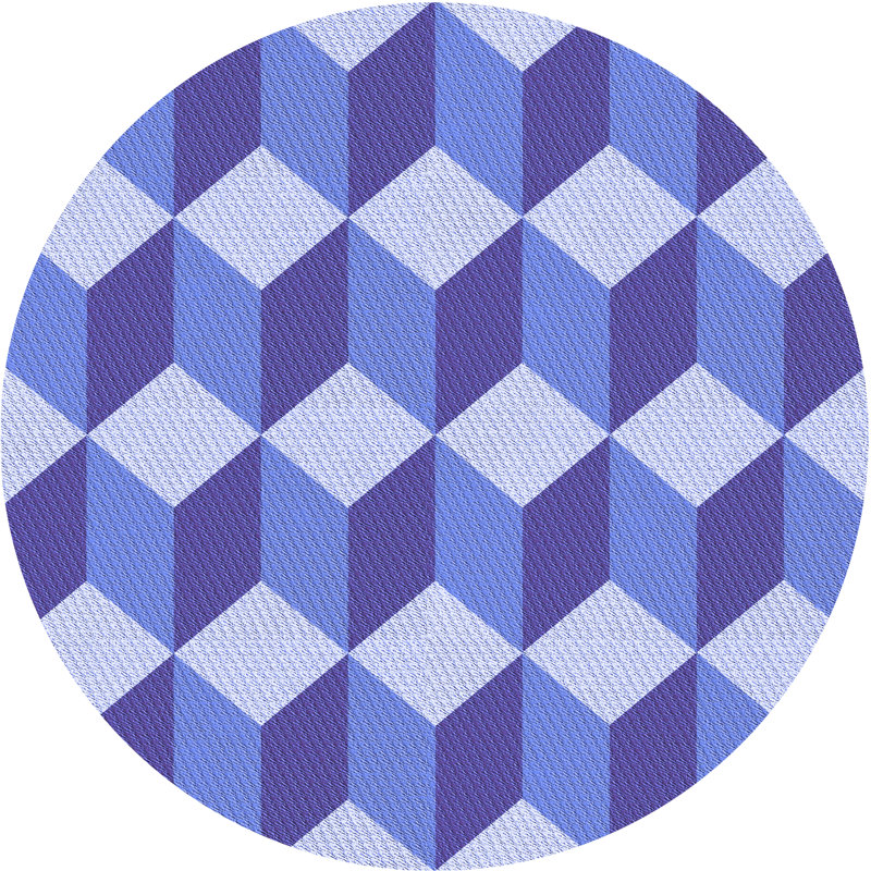 Performance Wool Checkered Indoor Rug, Round 8'