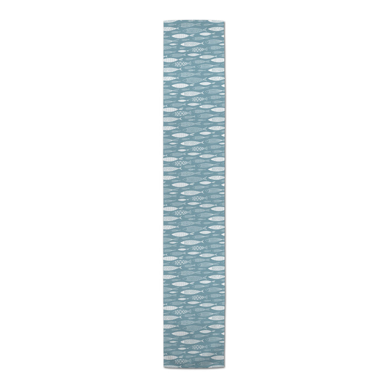Chemin de table Anesa, 90 po x 16 po, Bleu