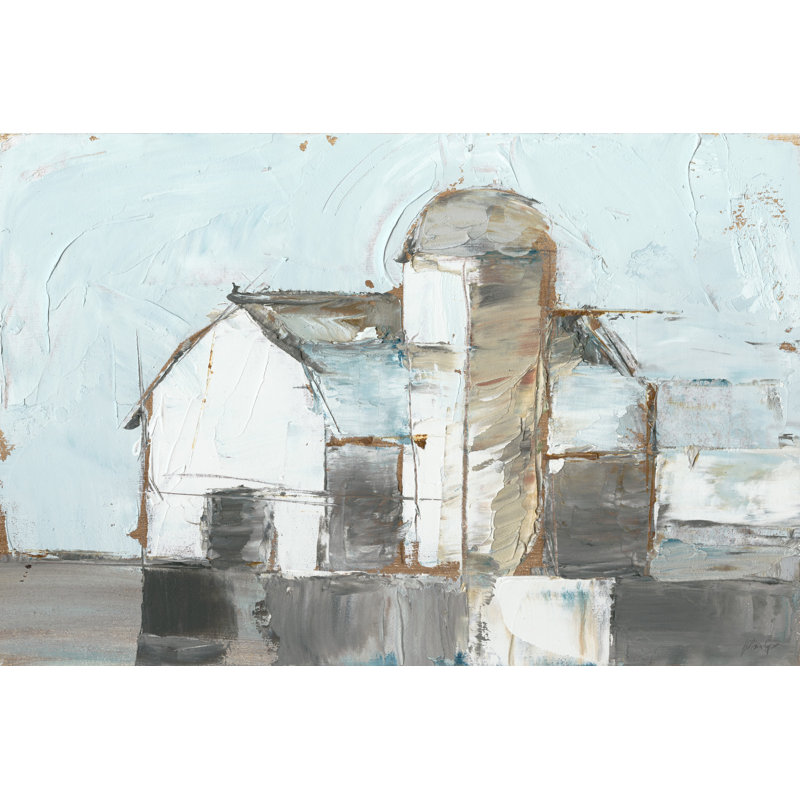 « grange & silo iii », reproduction de peinture à l’acrylique sur toile tendue, H 20 po x l 30 po x P 1,5 po