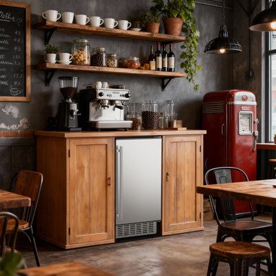 Coolake Under Counter Ice Maker 120lbs24h With 40lbs Storage, Outdoor Built-in Ice Maker, Stainless Steel Self-cleaning Gravity Drainage Freestanding Ice Machine For Home Bar Restaurant