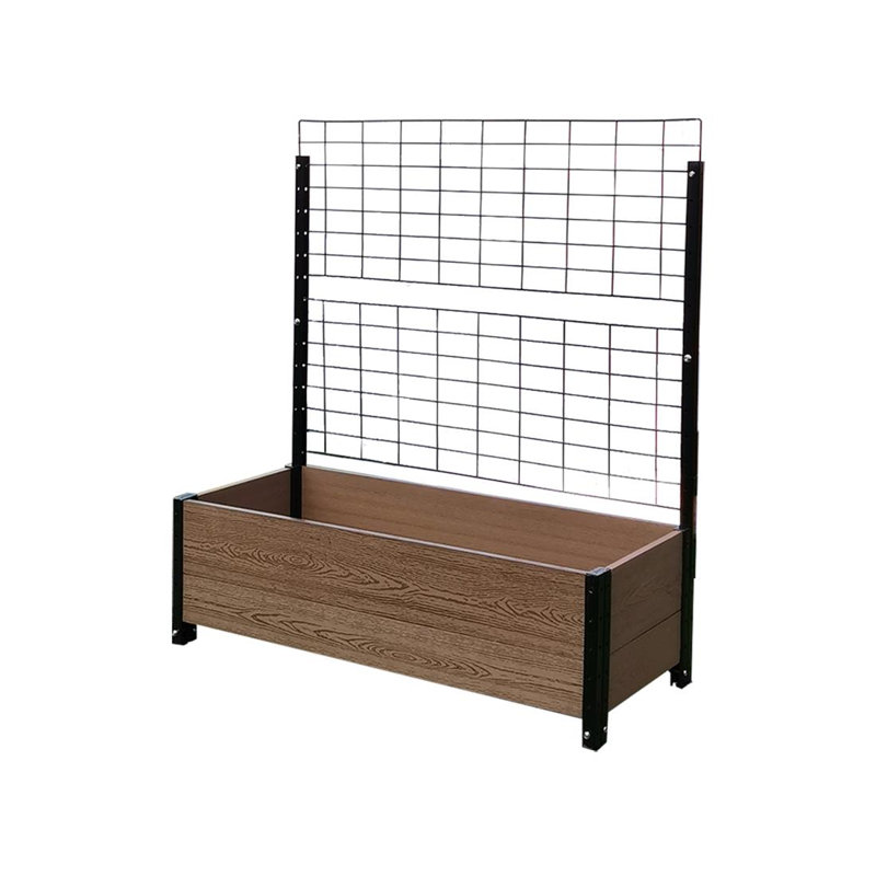 Jardin vertical à pieds avec treillis, Brun / noir, H 50 po x l 45 po x P 19 po