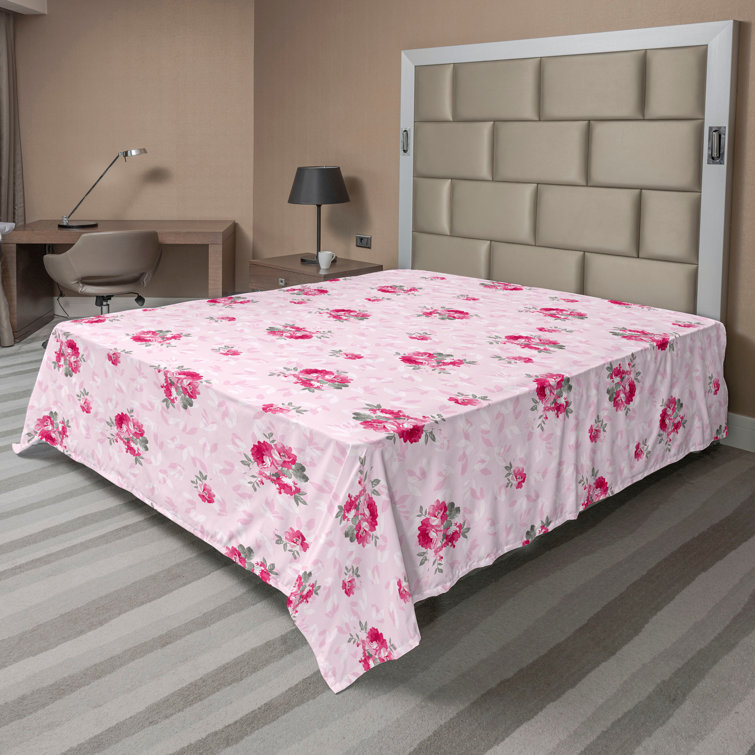 Ambesonne, drap plat floral pivoines, art botanique printanier