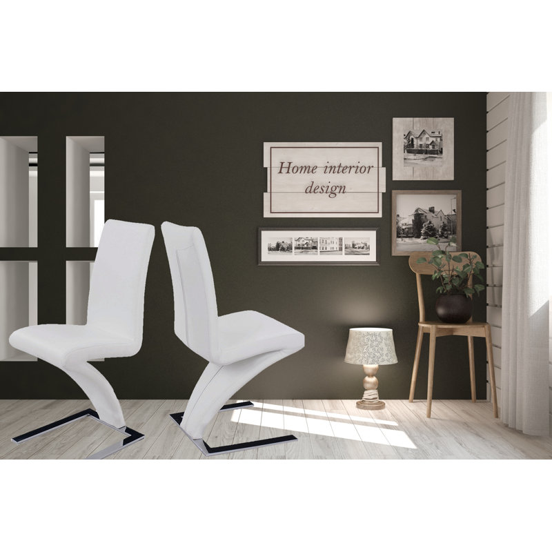 Chaise rembourrée Amrane, Blanc
