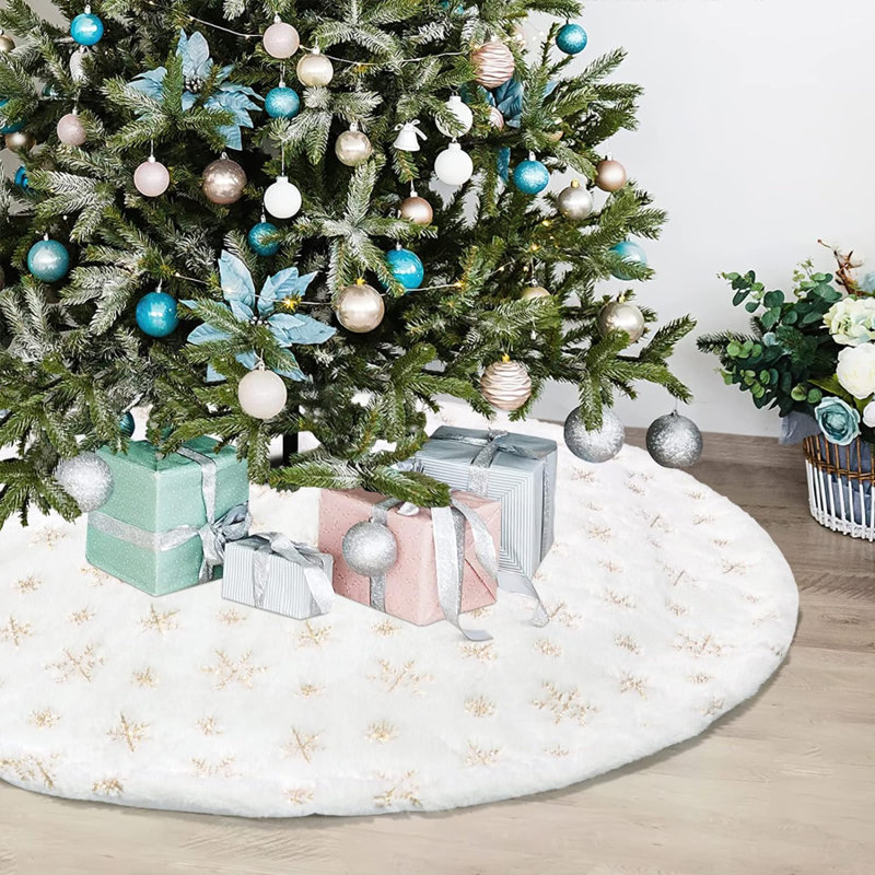 Jupe d'arbre de Noël en fausse fourrure