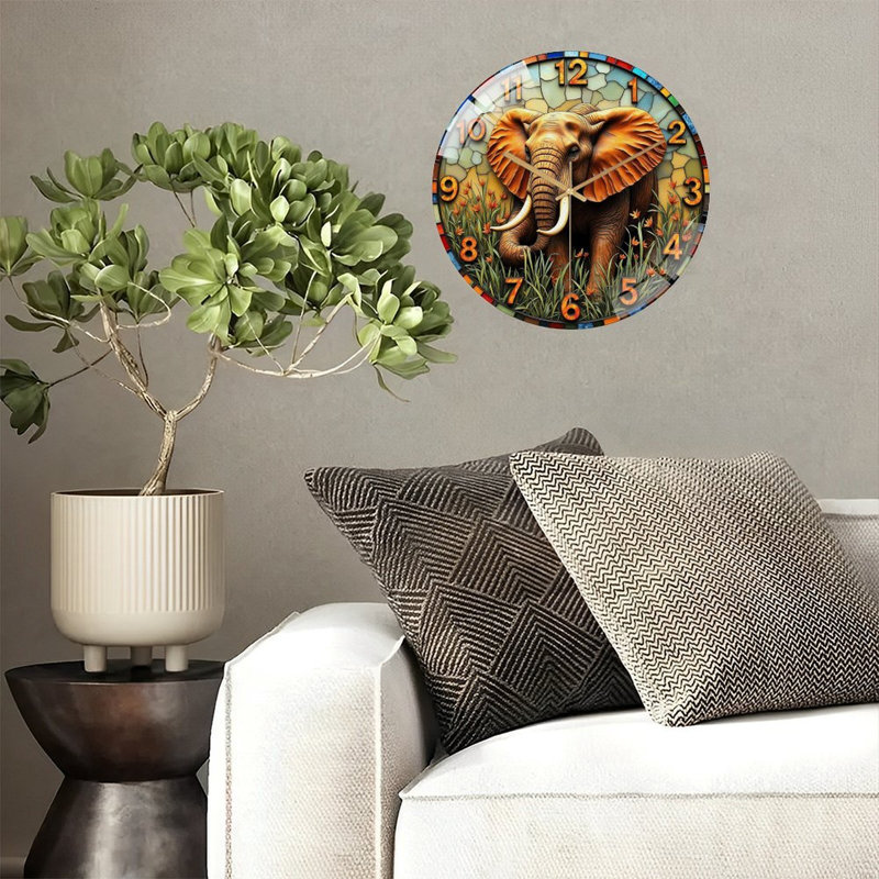Horloge murale décorative à thème unique Elephant