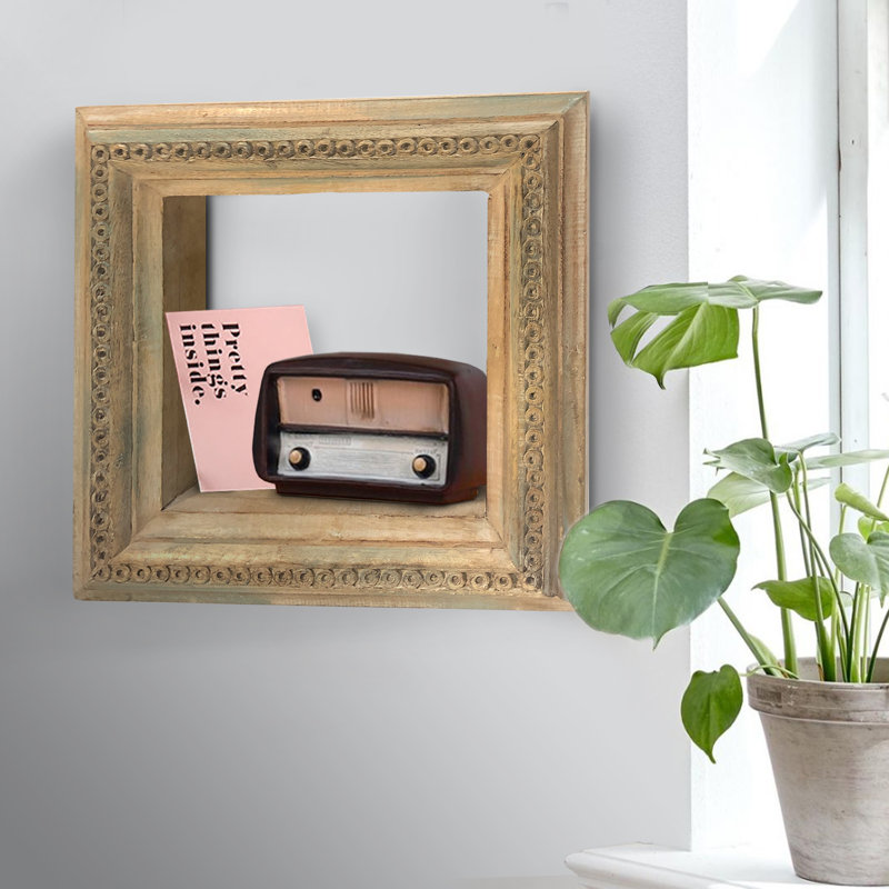Square Mango Solid Wood Floating Shelf