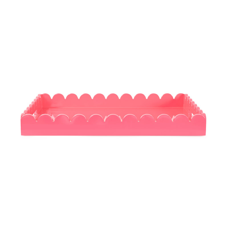 Plateau rectangulaire en bois festonné Hindley, Rose